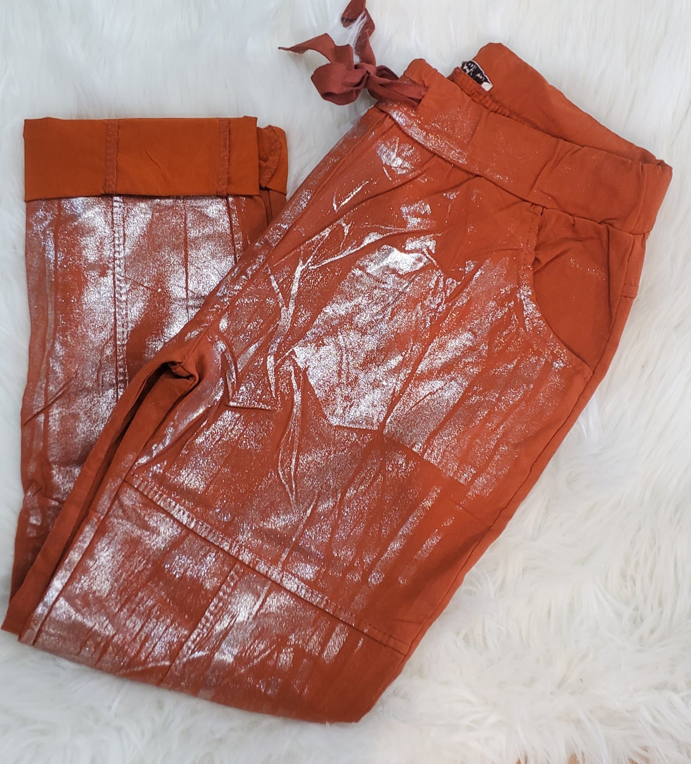 Cargo Pants With Silver Paint Ru
