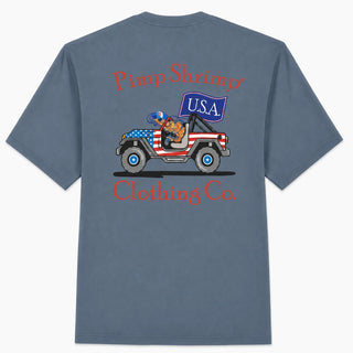 Off Road Short Sleeve American Slate | Pimp Shrimp Clothing Co
