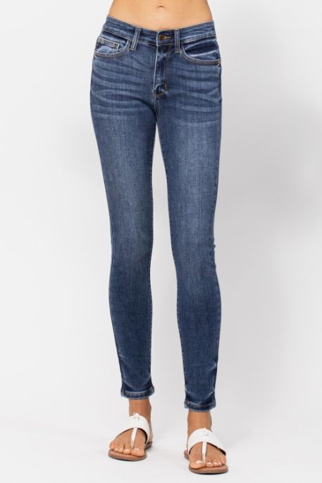 Judy Blue Mid Rise Skinny with Handsanding Wash