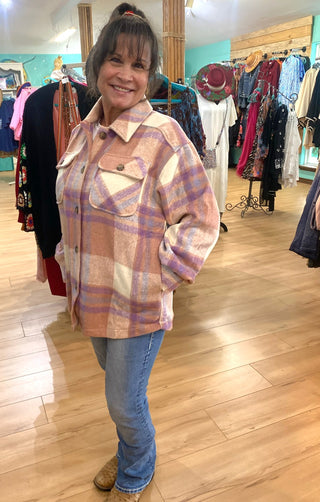 Pink Plaid Shacket
