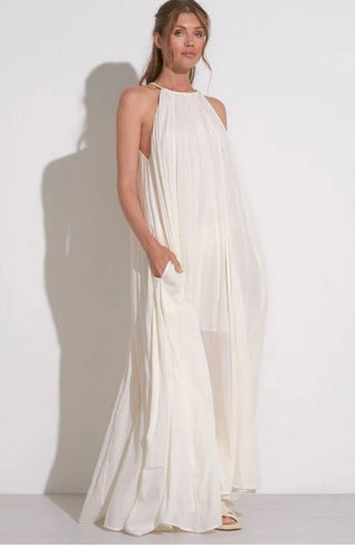 Ivory Maxi Halter Dress