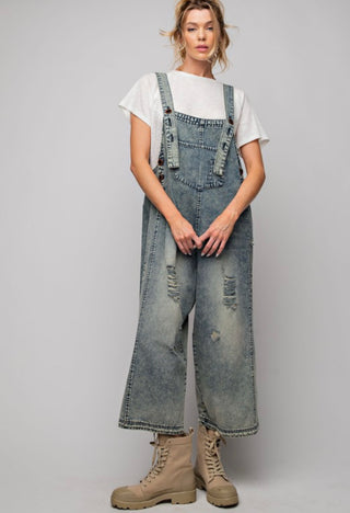 Vintage Denim Wash Overalls
