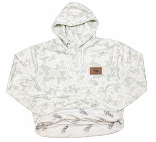 White Camo Mid-Weight Hoodie | Pimp Shrimp Clothing Co
