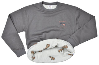 Camo-Back Crewneck Charcoal | Pimp Shrimp Clothing Co