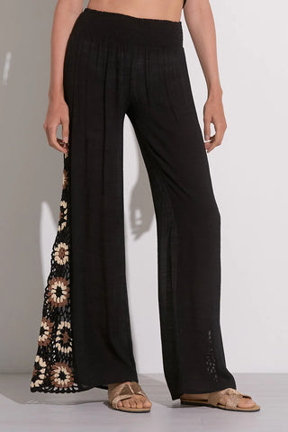 Black Pant with Crochet Inset