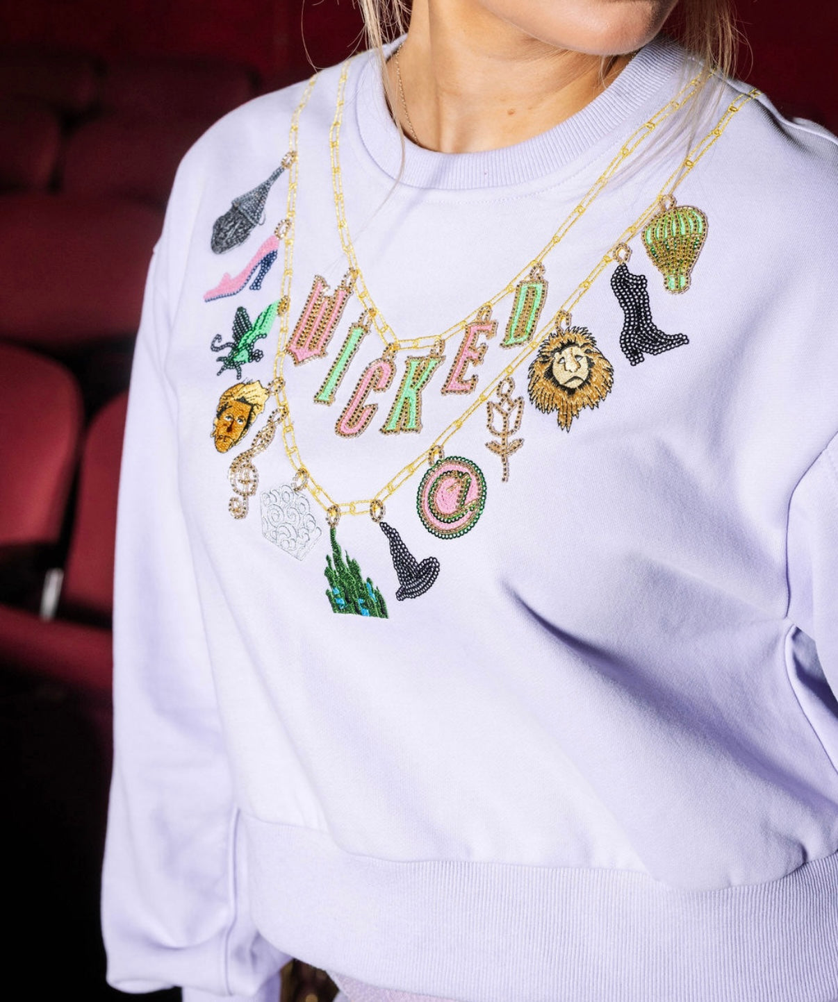 Lavender Wicket Charm Necklace Sweatshirt