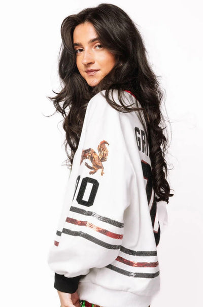 Queen of Sparkles Griswold Jersey Sweatshirt White