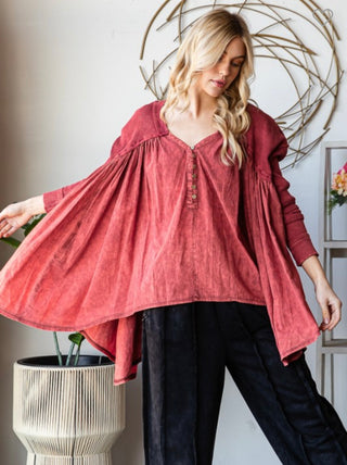 Brick Red Long Sleeve Tunic