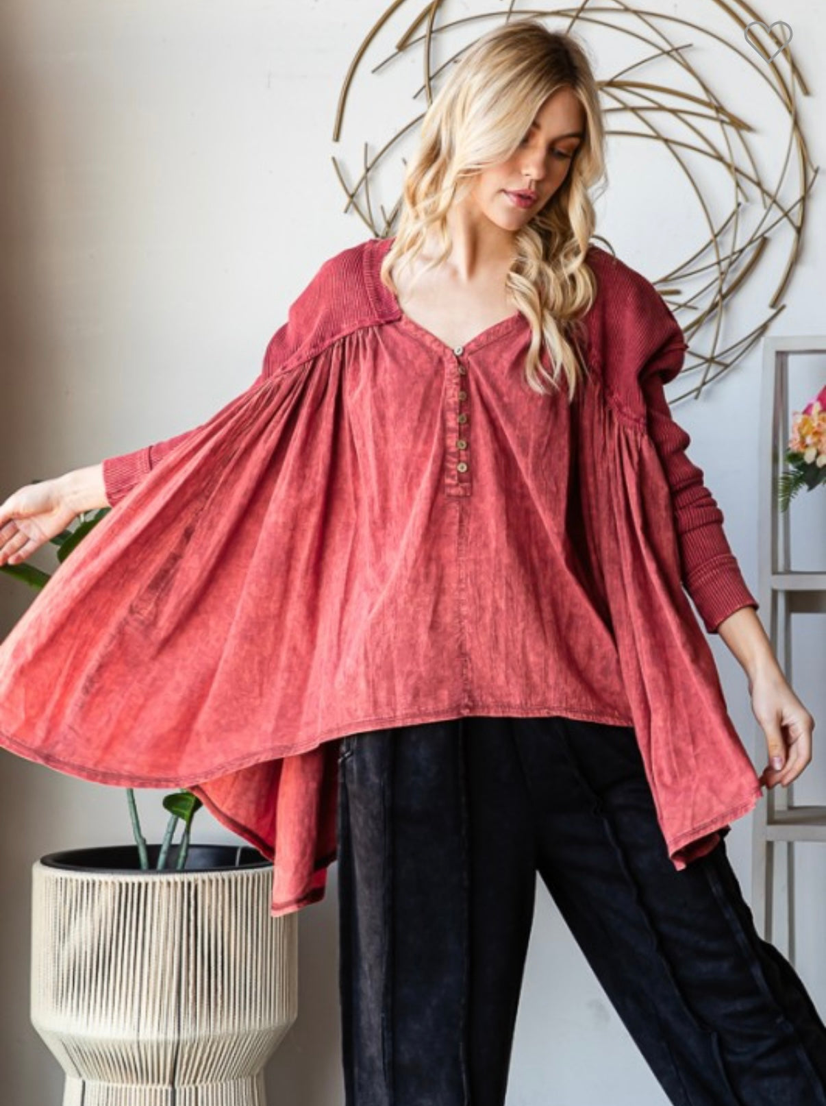 Brick Red Long Sleeve Tunic