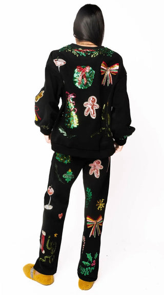 Queen of Sparkles Black Christmas Icon Sweatshirt