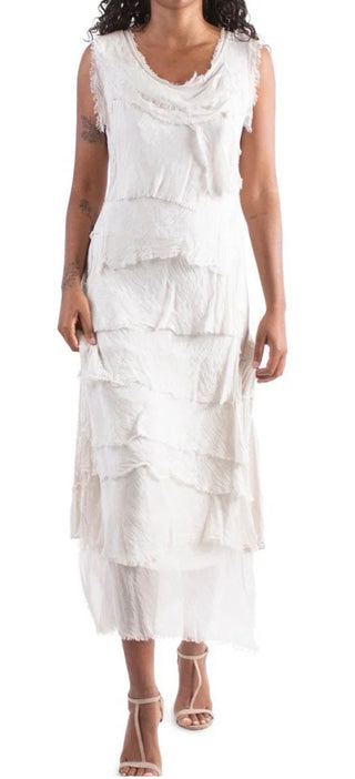 White Siena Maxi Cha Cha Dress Italian Silk