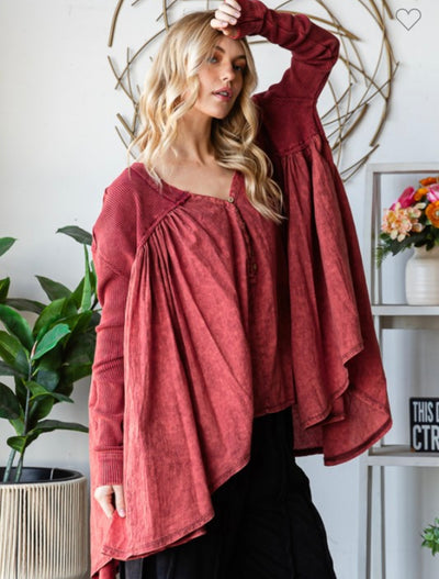 Brick Red Long Sleeve Tunic