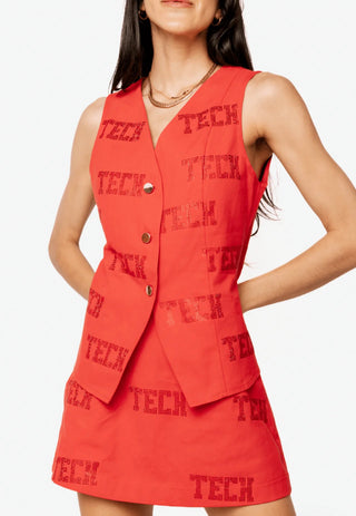 Queen of Sparkles Licensed Texas Tech Tonal Rhinestone Scattered Abbreviation Skirt