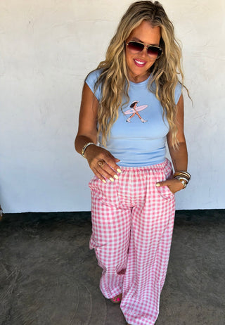 Pink Gingham Lounge Pant