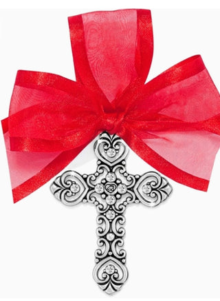 Sil/Stn Cross Ornament