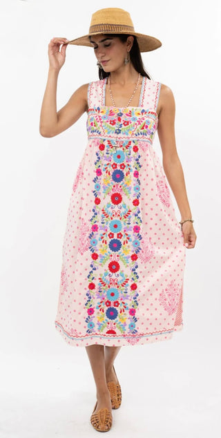 Uncle Frank Valentina Wide Strap Embroidered Dress