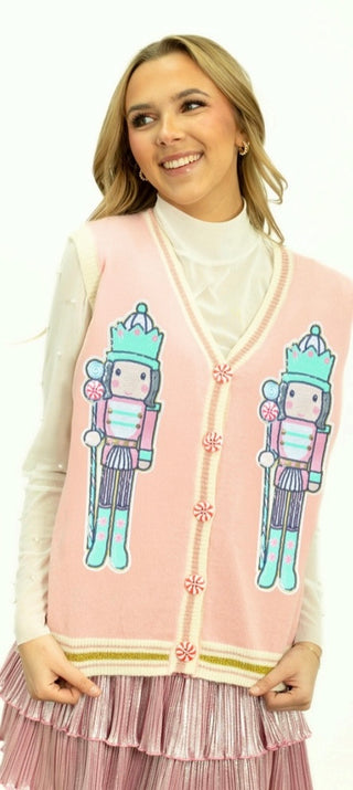 Sequin Nutcracker Sweater Vest
