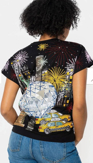 Queen of Sparkles Black NYE in the City Tee