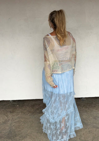 Blooming Maxi Skirt in Sky Blue