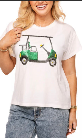 Queen Of Sparkles White Golf Cart Tee