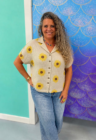 Ivy Jane Knit Sunflower Shacket