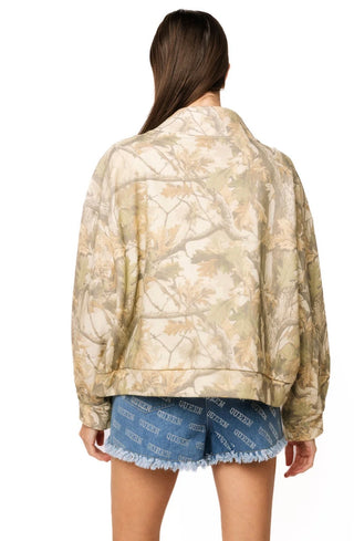 Queen of Sparkles Licensed Texas Tech Mock Neck Camo Sweatshirt