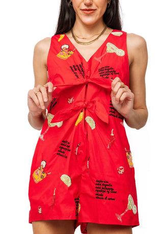 Queen of Sparkles Red Spicy Margarita Recipe Icon Tie Romper