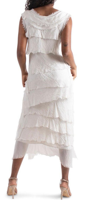 White Siena Maxi Cha Cha Dress Italian Silk