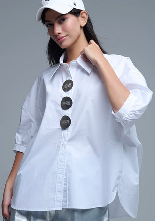 Q2 White Shirt with Button Detail