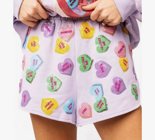 Queen of Sparkles Lavender Sweetheart Candy Shorts