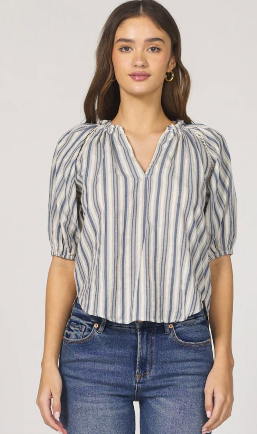 Dark Blue Stripe Costa Top