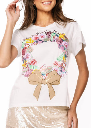 Queen of Sparkles Multi Shell Wreath Tee