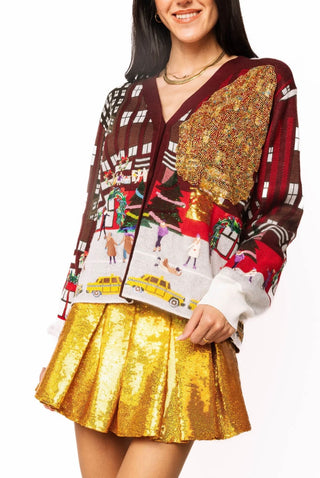Queen of Sparkles Multi Rockefeller Center Button Up Cardigan