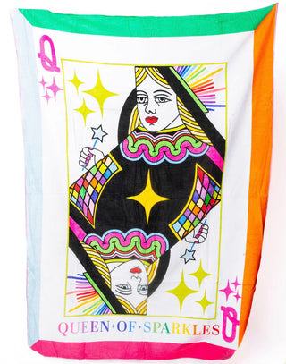 Queen of sparkles Logo Oversized Beach Towel