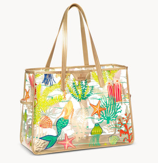 Golden Mermaid Beach Tote