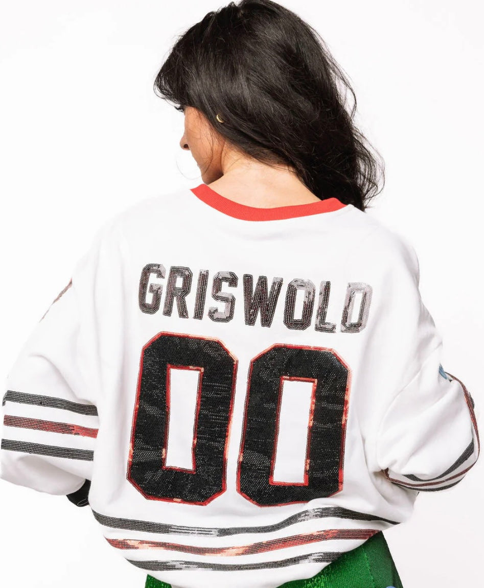 Queen of Sparkles Griswold Jersey Sweatshirt White