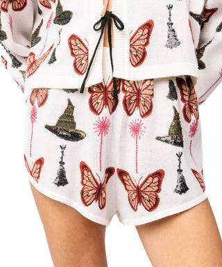 Queen of Sparkles Butterfly and Broomsticks Knit Shorts