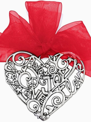Sil/Stn Heart Glee Ornament