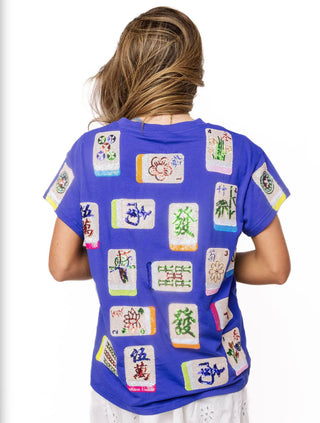 Queen of Sparkles Royal Blue Majhong Tiles Tee
