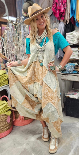 A Rare Bird Patchwork Romper One Size