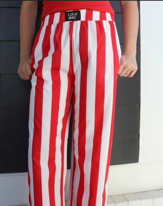 Lulu Mac Darby Striped Pant Red
