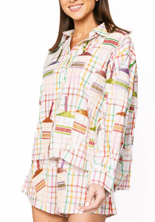 Queen of Sparkles Rainbow Plaid Daiquiri Cotton Shorts