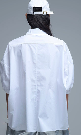 Q2 White Shirt with Button Detail