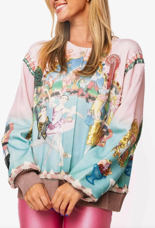 Queen of Sparkles Multi Nutcracker Ballet Scene Cardigan