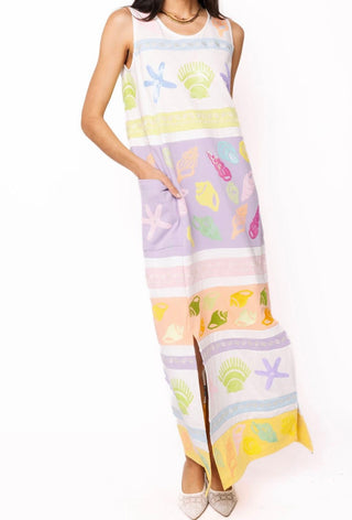 Queen of Sparkles Colorblock Stripe Shell Tank Midi