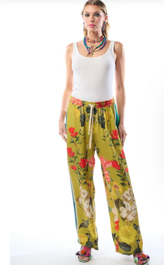 Aratta Olive Floral French Riviera Pants