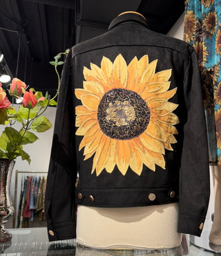Black Ultra Suede Jacket  Sunflower
