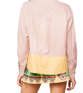 Queen of Sparkles Red Stripe Christmas Train Skirt