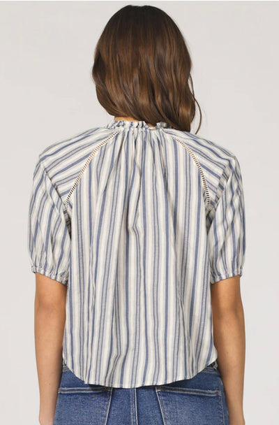 Dark Blue Stripe Costa Top