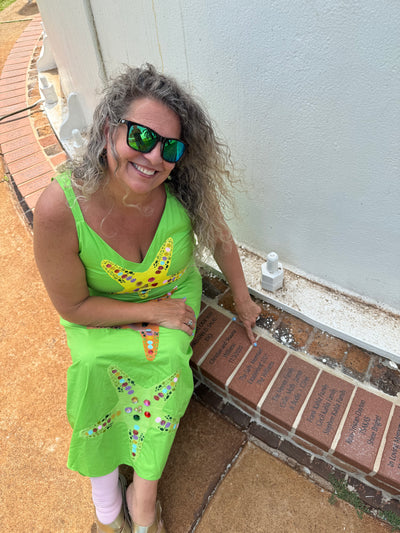 Queen of Sparkles Lime Green Starfish Maxi Dress